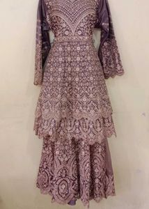 Embroidered Anarkali Kurta with Skirt Set