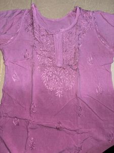 Ombre Embroidered Short Kurti