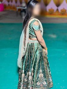 Stunning Green Embroidered Lehenga Choli
