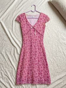 Pink Paisley Print Mini Dress