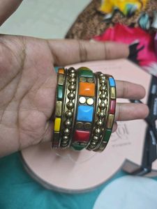 Boho Multicolored Stone Bangles Set