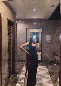 Elegant Maroon Maxi Dress with Slit