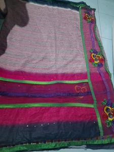 " Discount Offer"Net Saree With Blouse