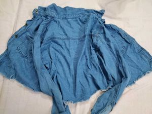 Blue Denim Crop Shirt
