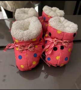Cute Polka Dot Baby Booties