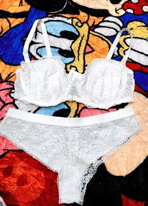H&M White Lace Lingerie Set