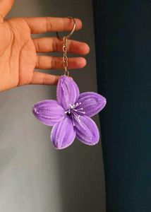 Purple Flower Keychain