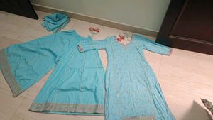 Blue Sharara Suit Set | Anarkali Kurti +