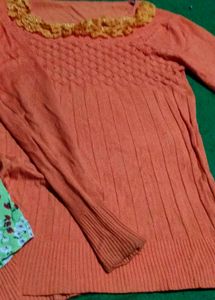 Orange top with Green To