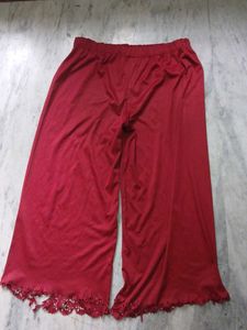 Red polka dot Palazzo Pants with Lace Detail