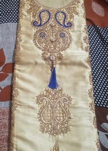 Stone zari and embroidery work Dress Material