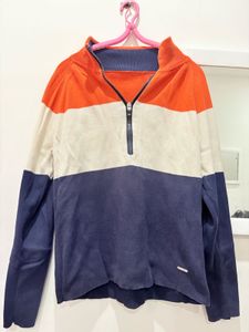 Color Block Quarter Zip Pullover