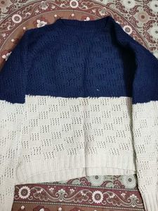 Blue & White Knit Sweater