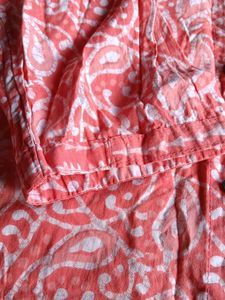 Coral Paisley Print Kurti With Pant