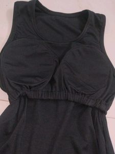 Sleek Black padded Sleeveless Tank Top