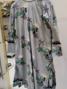 Grey Kurta with Scenic Print