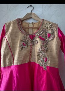 Elegant Navy Blue Kurta and pink gown