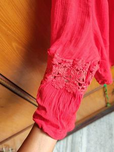 Red Off-Shoulder crop Top