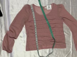 IMPORTED Chic Peach Tiered Long Sleeve Top