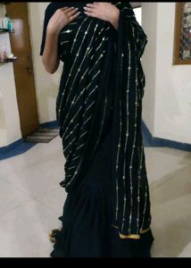 black fishcut designer lehenga