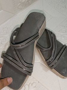 Stylish Grey Flat Sandals