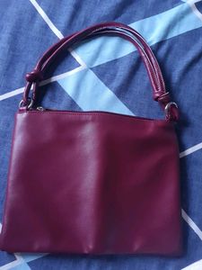 Clinique Burgundy Shoulder Bag