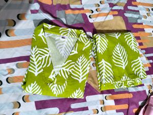 Designer Leaf Print Kurta set