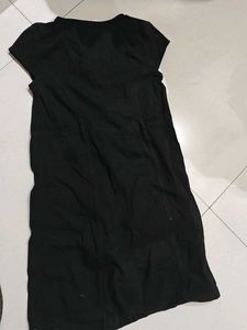 Black Zip-Up A-Line Dress