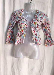 Floral Tie-Front Peplum Top