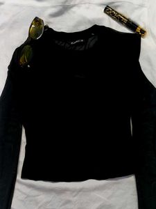 Black Sheer Mesh Top