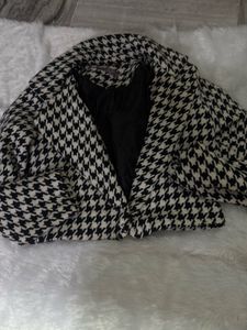 Houndstooth Cropped Jacket
