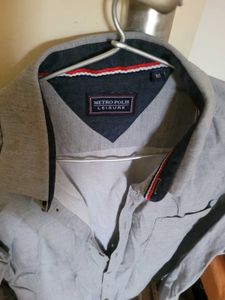 Men's Grey Button-Up Shirt