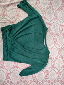 Green Cropped Sweater