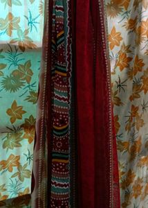 Beautiful maroon bandhani printed dupatta