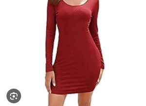 🔥😍HOT MAROON BACKLESS BODYCON FOR WOMEN