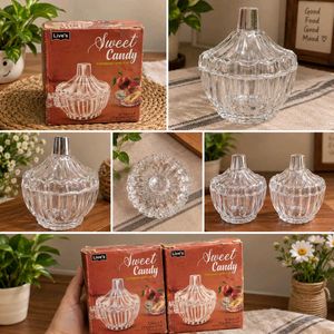 Elegant Crystal Candy Dish with Lid
