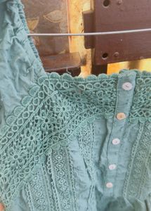 Teal Embroidered Kurta