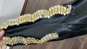 Long Black Gown With Stitched Cancan