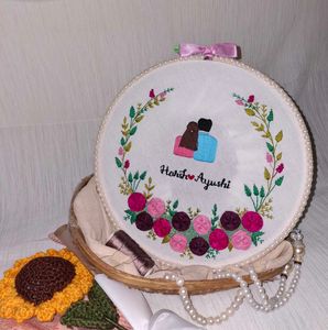 Personalized Couple Embroidery Hoop Art