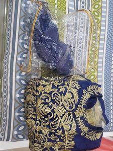 Blue Embroidered Ethnic Gown