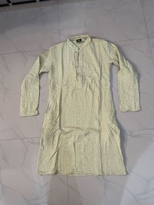 1 time used Men's Pale Yellow Kurta