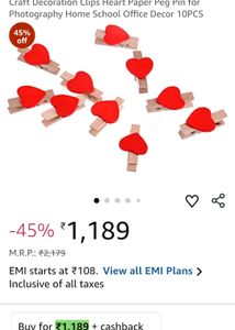 VALENTINE'S SPCL♥️Wooden Heart Clips