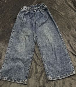 Light Blue Acid Wash Jeans | Elastic Waist