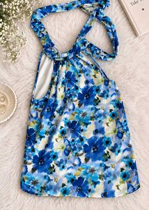 Floral Halter Neck Sleeveless Top