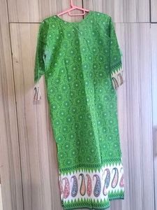 Green long  Printed Kurta
