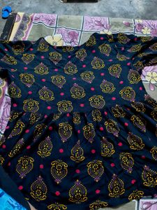Printed Black short kurti