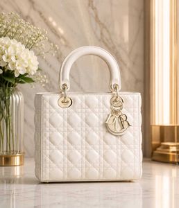 LADY DIOR BAG IN BLACK MATTE CANNAGE LAMBSKIN*