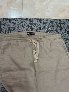 Men's Beige Linen Pants