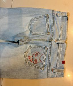 Light Wash Y2K distressed Bootcut Jeans