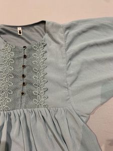 Light Blue Embroidered top